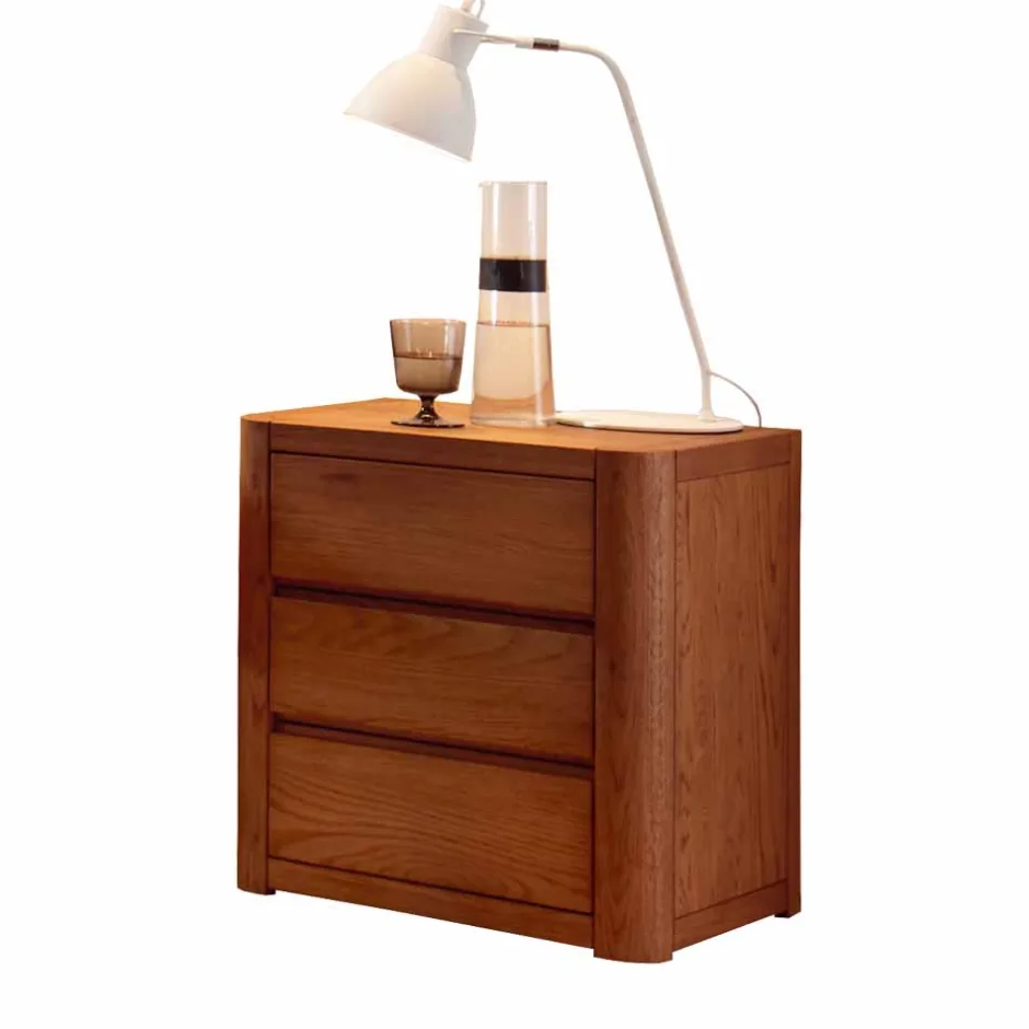 Eiche Nachtkommode Chestra mit drei Schubladen^Wohnen Best