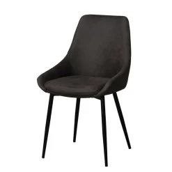 Wohnen Eiche Rauchfarben Tisch & 6 Stühle Namac in Dunkelgrau (siebenteilig)