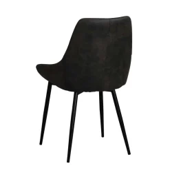 Wohnen Eiche Rauchfarben Tisch & 6 Stühle Namac in Dunkelgrau (siebenteilig)