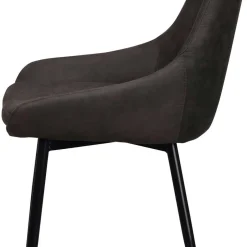 Wohnen Eiche Rauchfarben Tisch & 6 Stühle Namac in Dunkelgrau (siebenteilig)