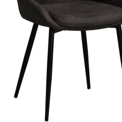 Wohnen Eiche Rauchfarben Tisch & 6 Stühle Namac in Dunkelgrau (siebenteilig)