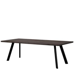 Wohnen Eiche Rauchfarben Tisch & 6 Stühle Namac in Dunkelgrau (siebenteilig)