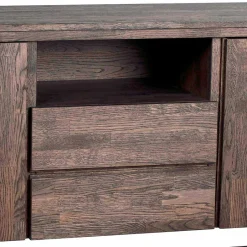 Wohnen Eiche Sideboard in dunkel lackiert und gebürstet - Vedraza