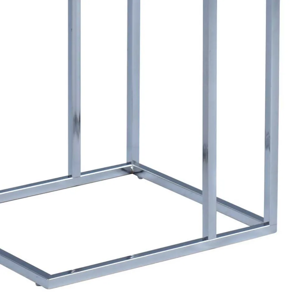 Eiche Sonoma Beistelltisch Balanza mit Bügelgestell verchromt^Wohnen