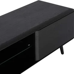 Wohnen Eiche TV Lowboard in Schwarz geölt - Janeira