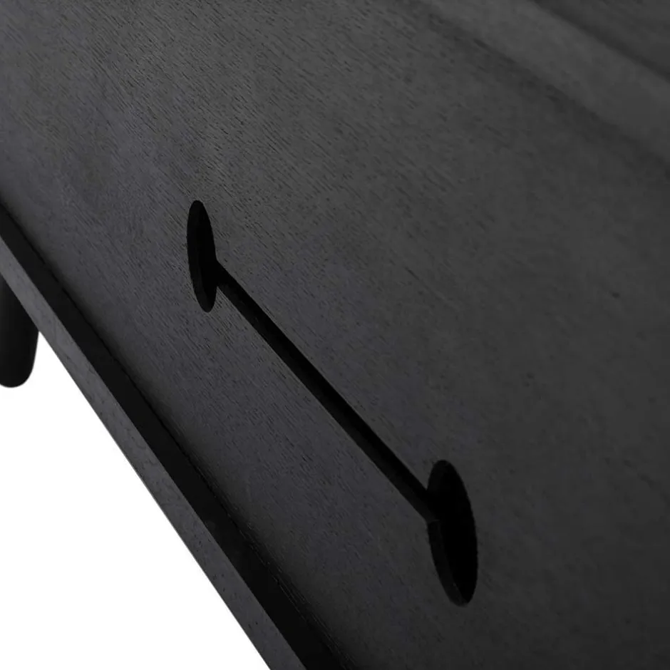 Wohnen Eiche TV Lowboard in Schwarz geölt - Janeira