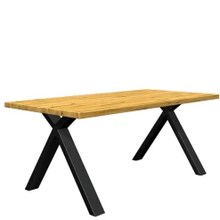 Eichenholz Esszimmertisch mit X Füßen - Udot^Wohnen Sale