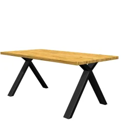 Eichenholz Esszimmertisch mit X Füßen - Udot^Wohnen Sale