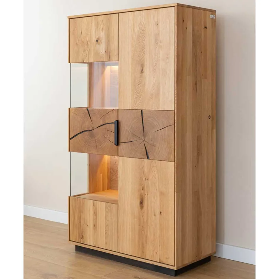 Eichenholz Highboard mit Hirnholz Applikation - Deruta^Wohnen Best