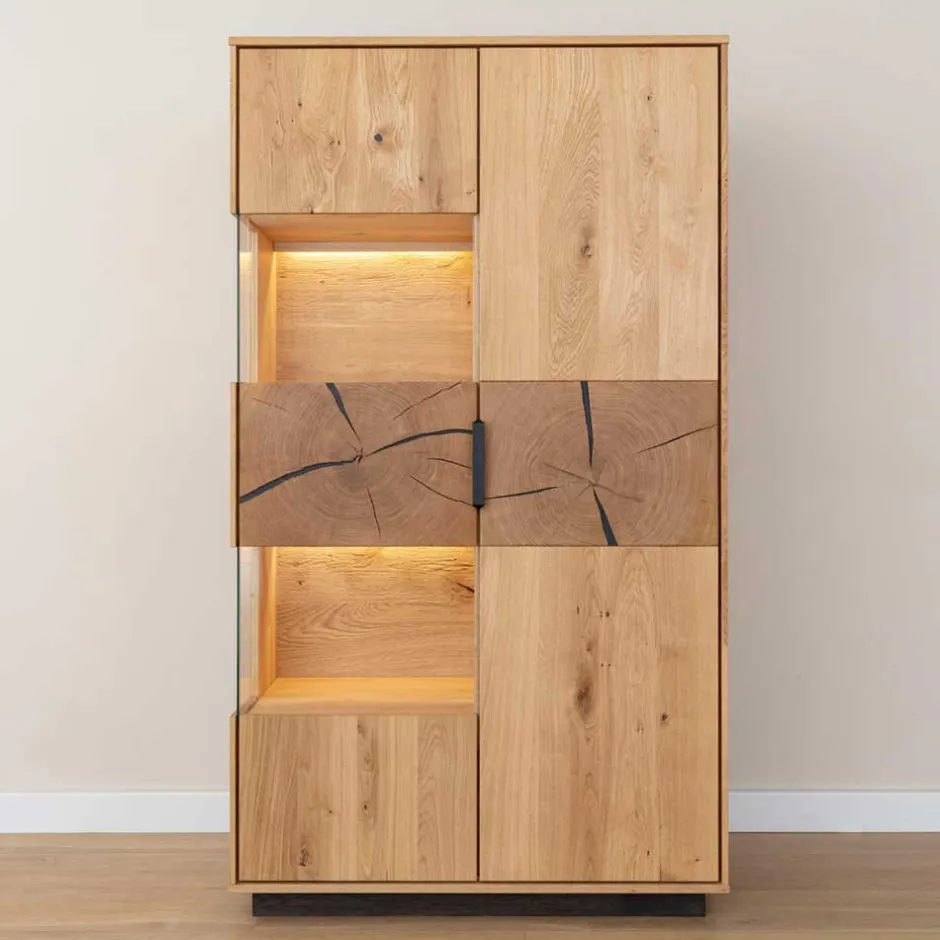 Eichenholz Highboard mit Hirnholz Applikation - Deruta^Wohnen Best
