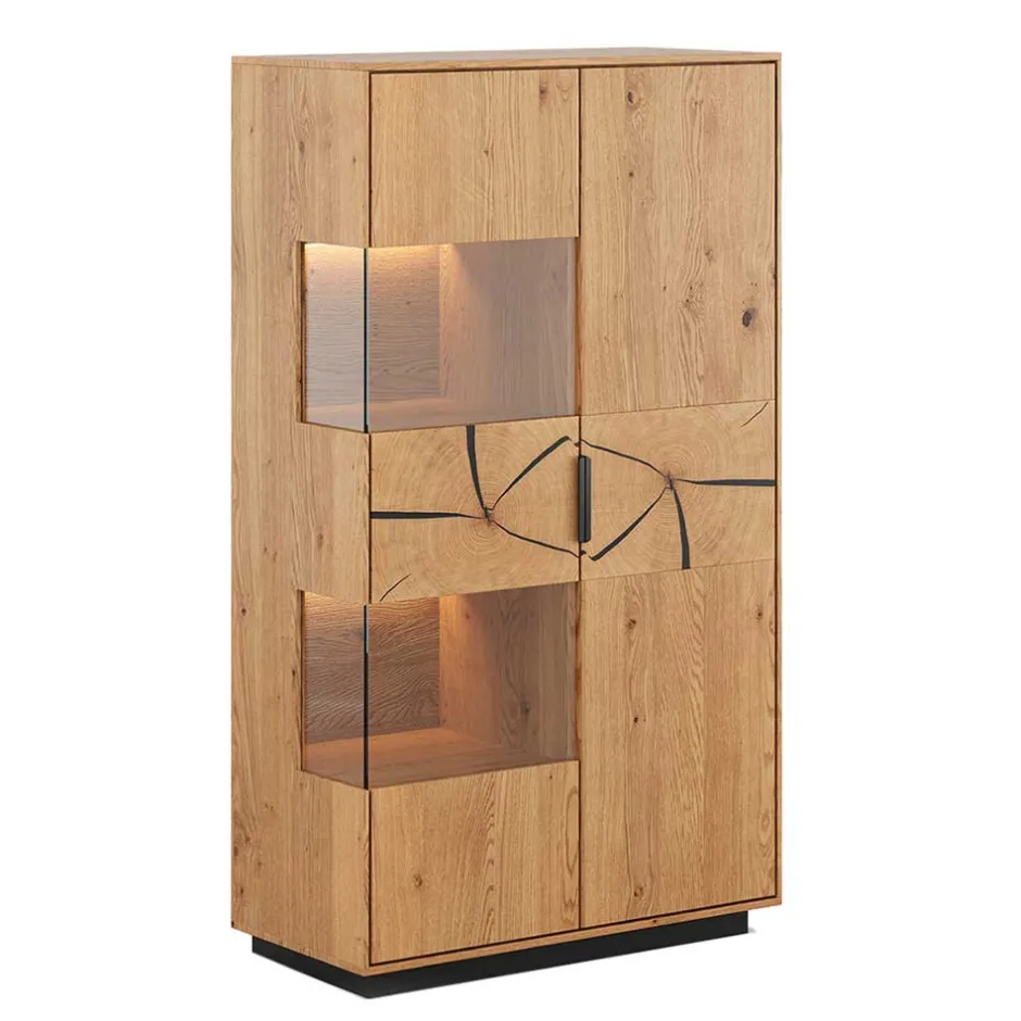 Eichenholz Highboard mit Hirnholz Applikation - Deruta^Wohnen Best