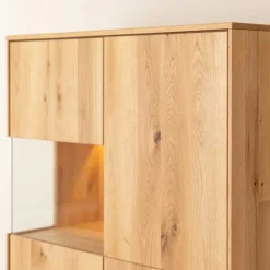 Wohnen Eichenholz Highboard Vitrine modern - Judita