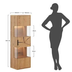 Eichenholz Hängevitrine mit Hirnholz Applikation - Deruta^Wohnen Online