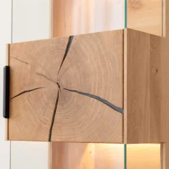 Eichenholz Hängevitrine mit Hirnholz Applikation - Deruta^Wohnen Online