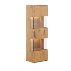 Wohnen Eichenholz Hängevitrine mit LED Beleuchtung - Judita