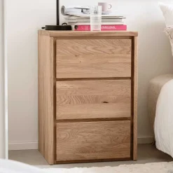 Eichenholz Kommode mit drei Schubladen - Villa^Wohnen Discount