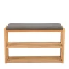 Wohnen Eichenholz Schuhbank mit zwei Ablagen - Helvana