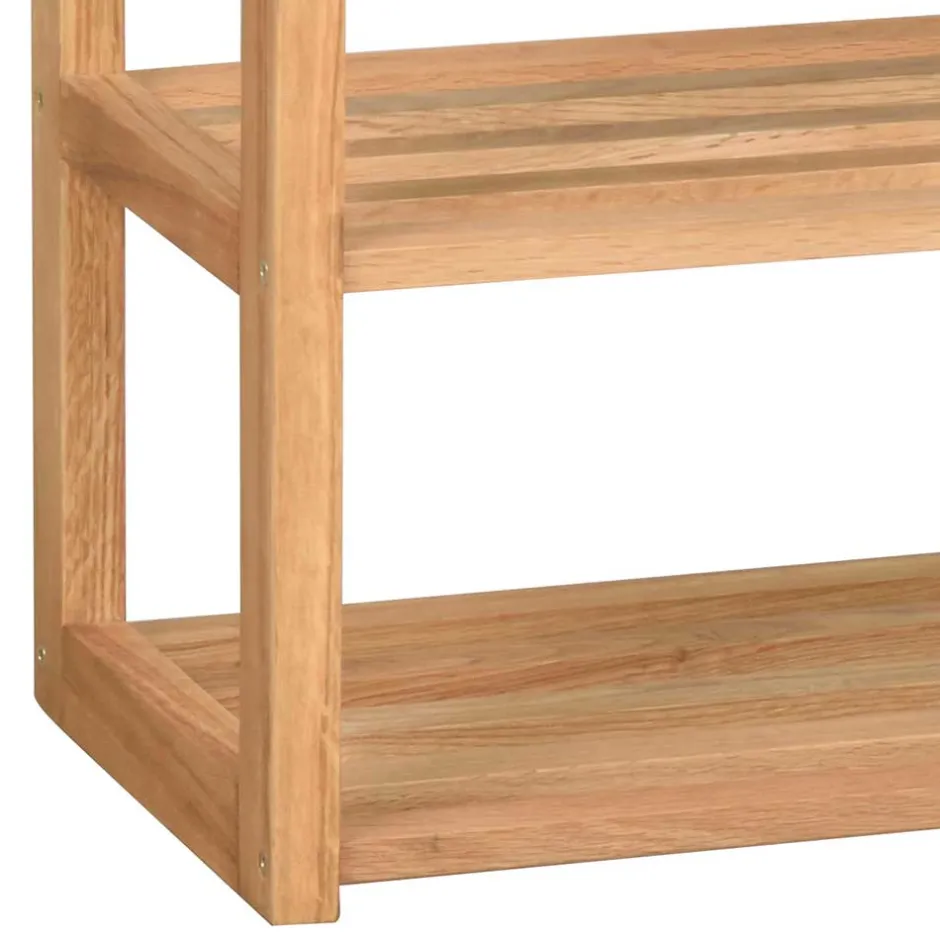 Wohnen Eichenholz Schuhbank mit zwei Ablagen - Helvana