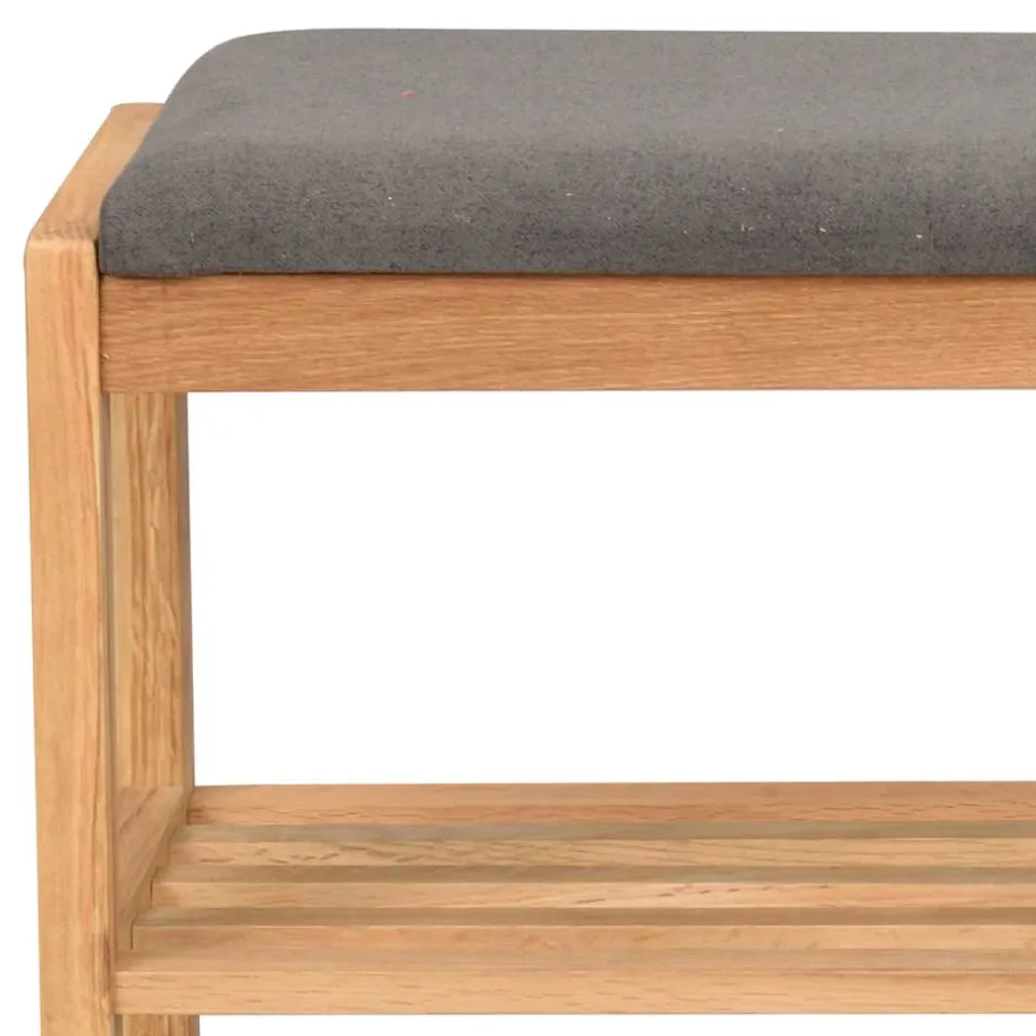 Wohnen Eichenholz Schuhbank mit zwei Ablagen - Helvana
