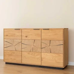 Eichenholz Sideboard mit Hirnholz Applikation - Deruta^Wohnen Clearance