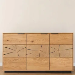Eichenholz Sideboard mit Hirnholz Applikation - Deruta^Wohnen Clearance