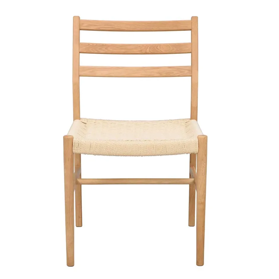 Eichenholz Stuhl mit Geflecht Sitz - Francis (2er Set)^Wohnen Outlet