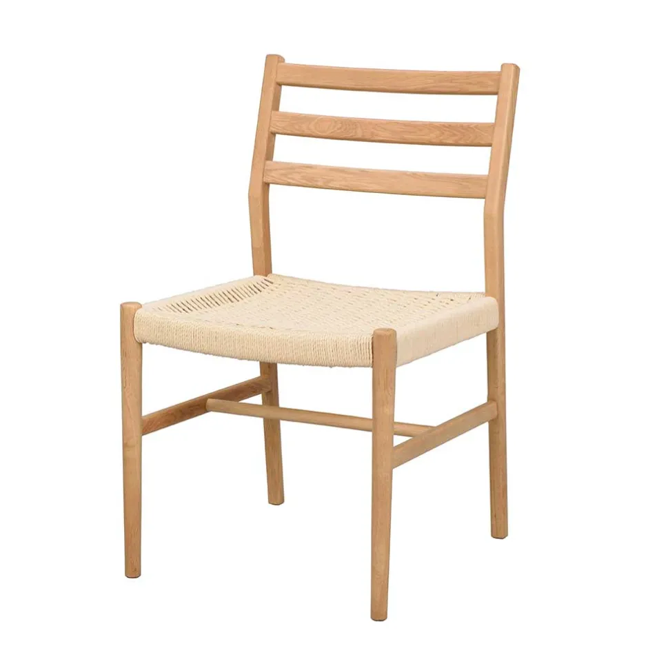 Eichenholz Stuhl mit Geflecht Sitz - Francis (2er Set)^Wohnen Outlet