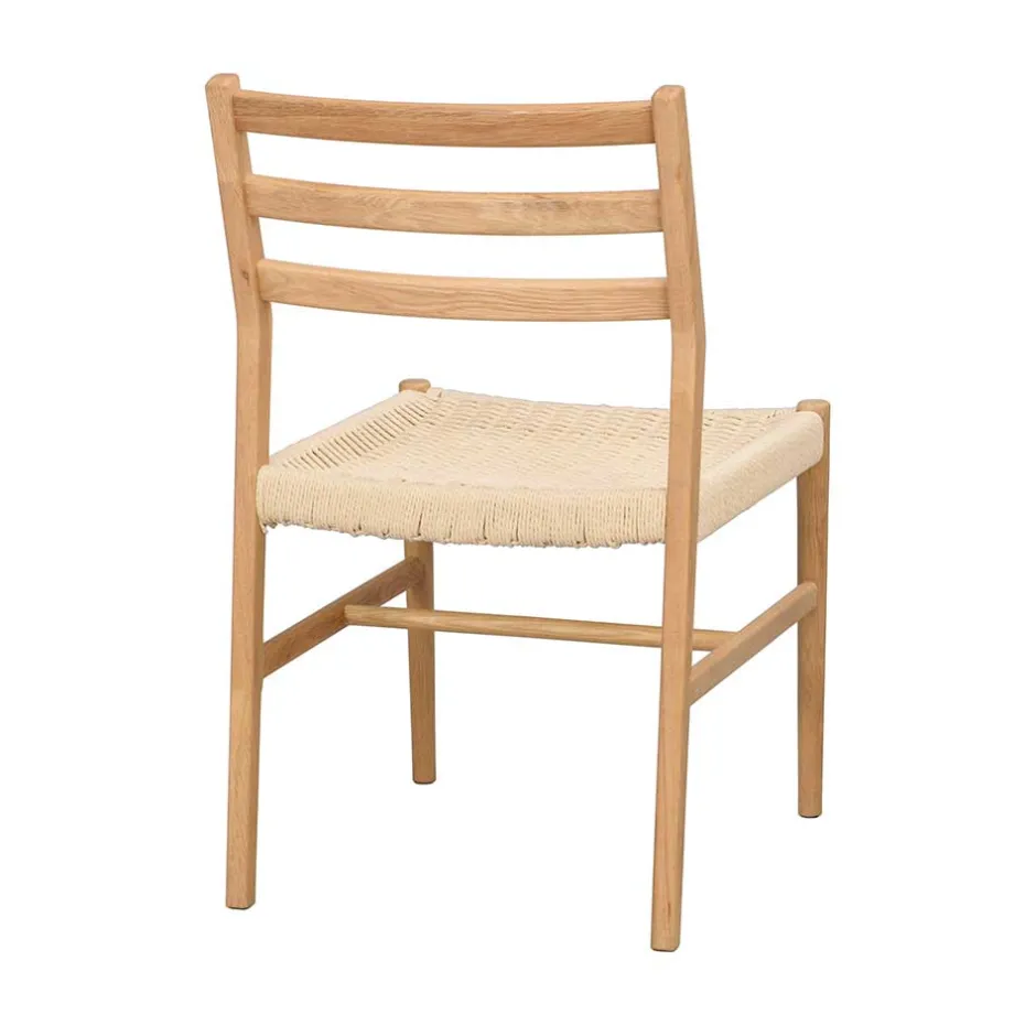 Eichenholz Stuhl mit Geflecht Sitz - Francis (2er Set)^Wohnen Outlet