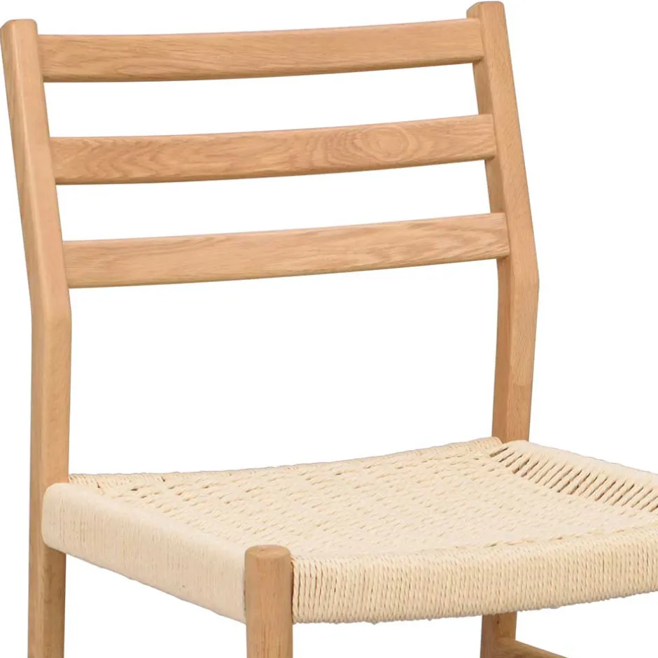 Eichenholz Stuhl mit Geflecht Sitz - Francis (2er Set)^Wohnen Outlet