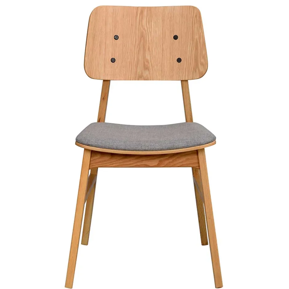 Wohnen Eichenholz Stuhl mit Polster - Onan (2er Set)