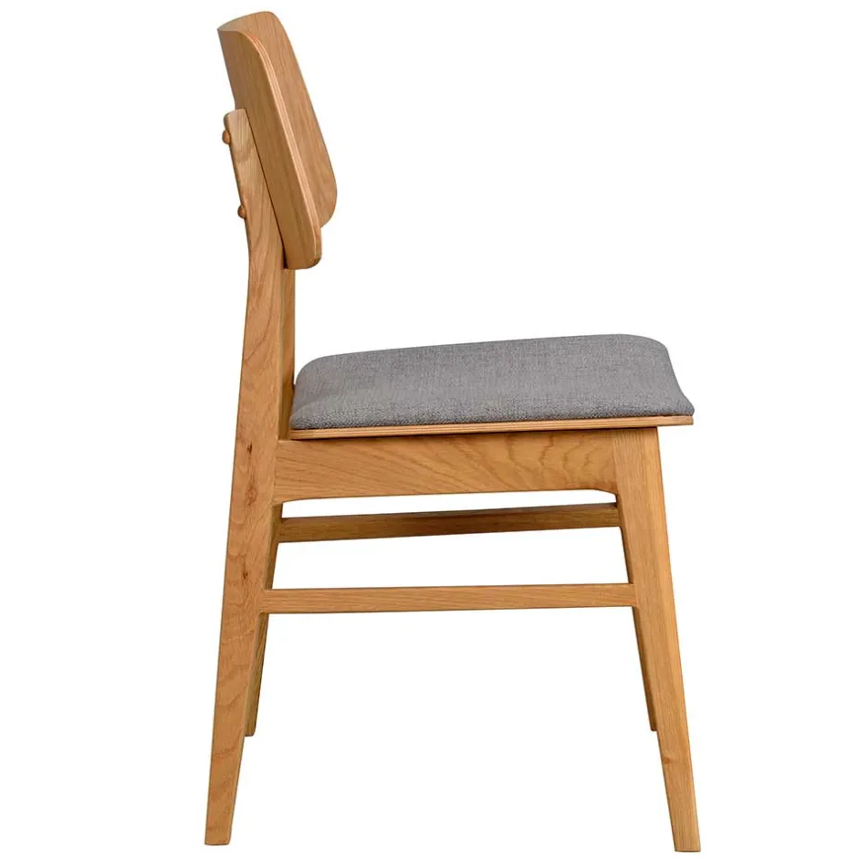 Wohnen Eichenholz Stuhl mit Polster - Onan (2er Set)