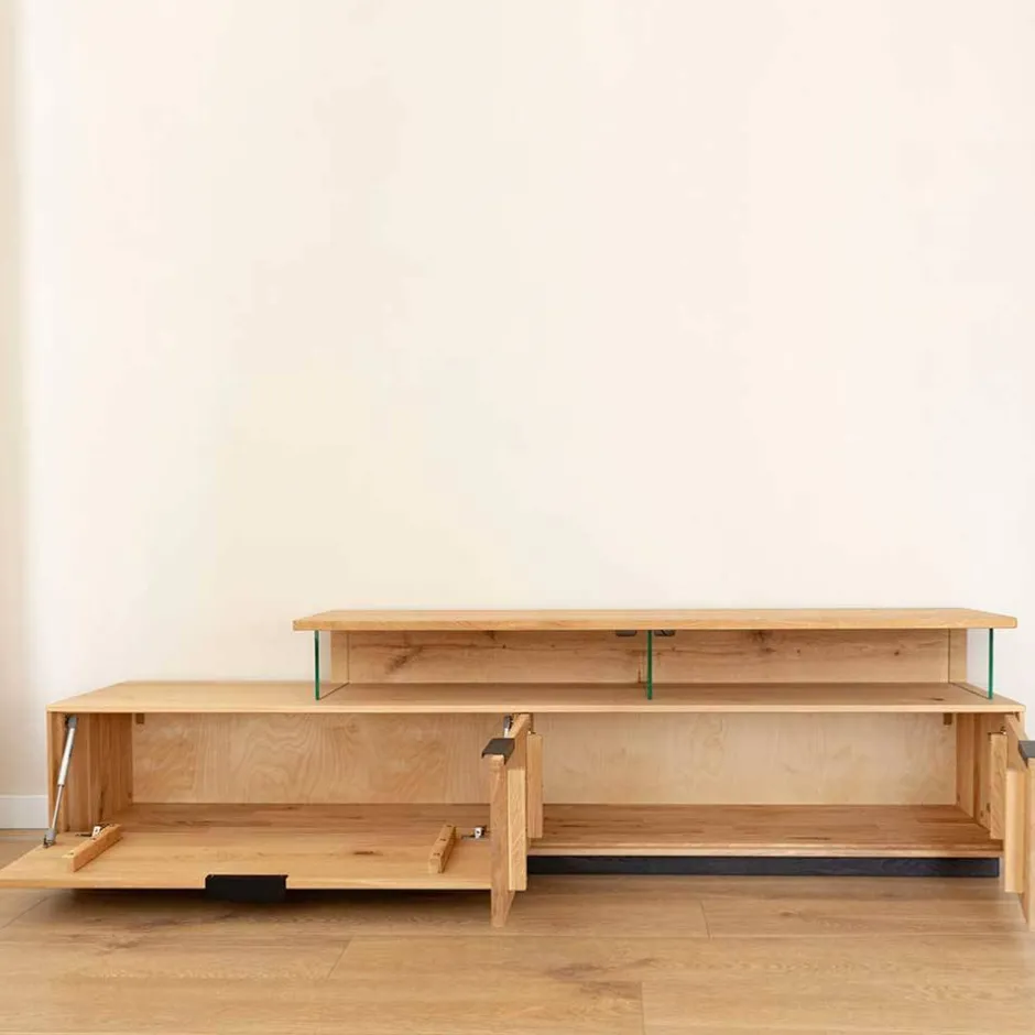 Eichenholz TV Board mit Hirnholz Applikation - Deruta^Wohnen Best