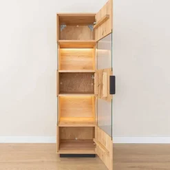 Wohnen Eichenholz Vitrine mit Hirnholz Applikation - Deruta