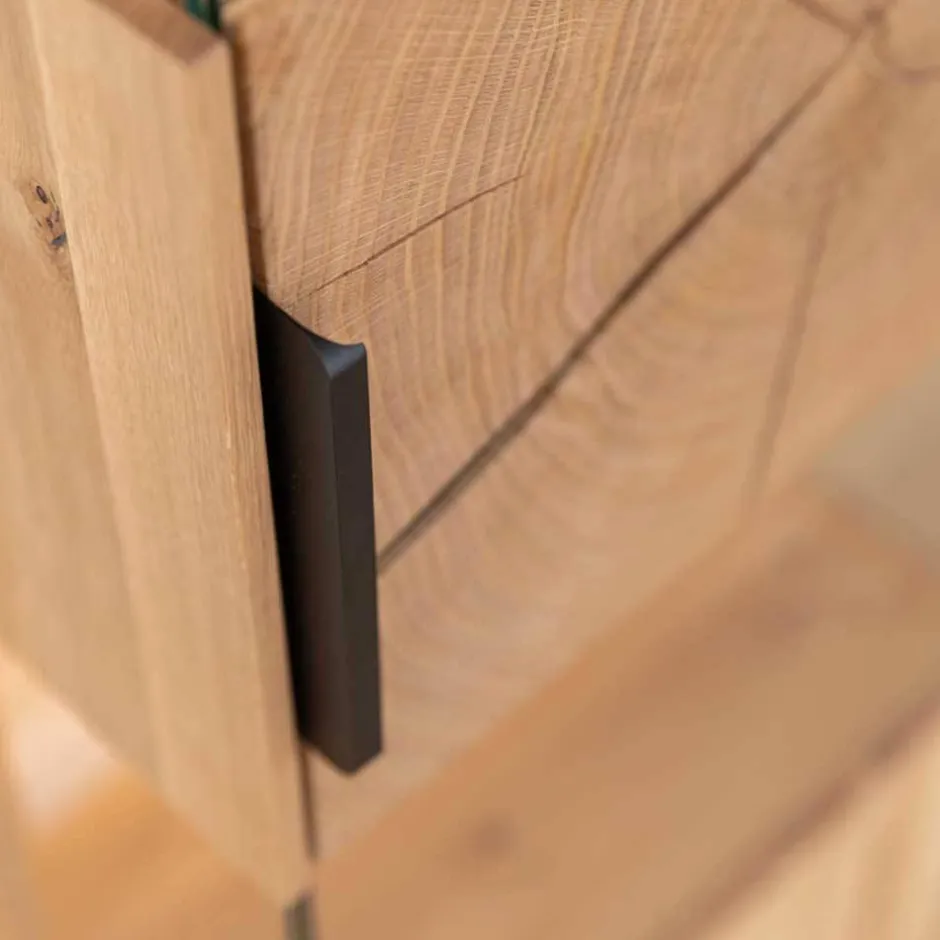 Wohnen Eichenholz Vitrine mit Hirnholz Applikation - Deruta