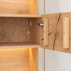 Wohnen Eichenholz Vitrine mit Hirnholz Applikation - Deruta