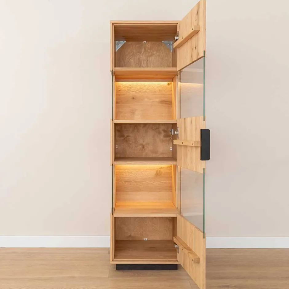 Wohnen Eichenholz Vitrine mit LED Beleuchtung - Judita