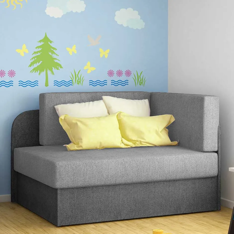 Einsitzer Bettsofa in Hellgrau und Grau - Montea^Wohnen New