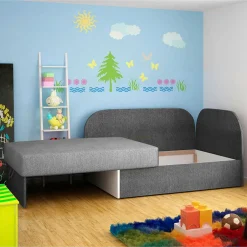 Einsitzer Bettsofa in Hellgrau und Grau - Montea^Wohnen New