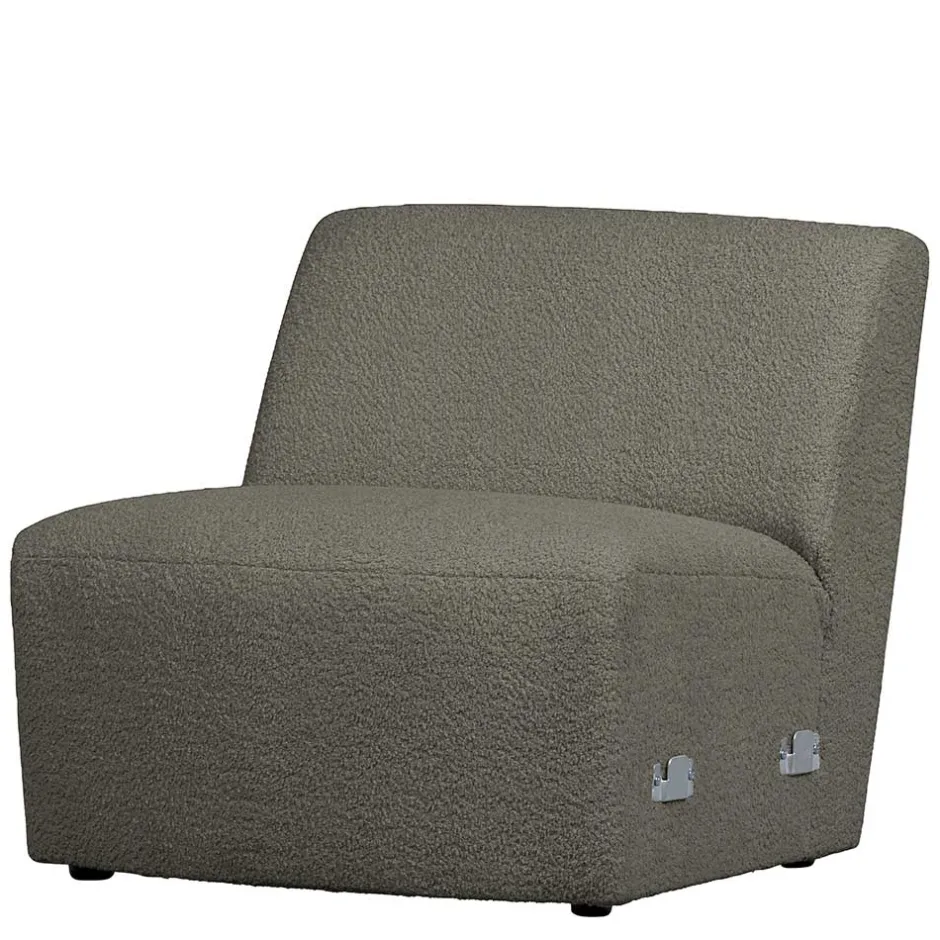 Wohnen Einsitzer Couchmodul aus Boucle in Dunkelgrün - Racapulco