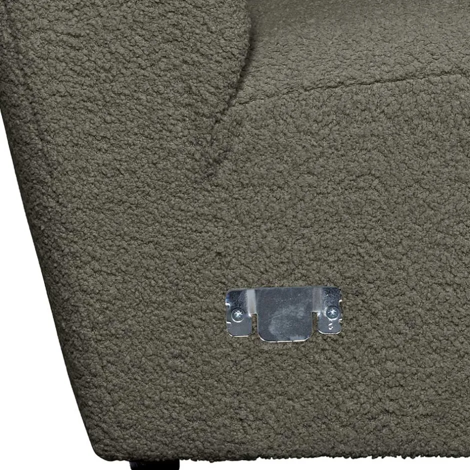 Wohnen Einsitzer Couchmodul aus Boucle in Dunkelgrün - Racapulco