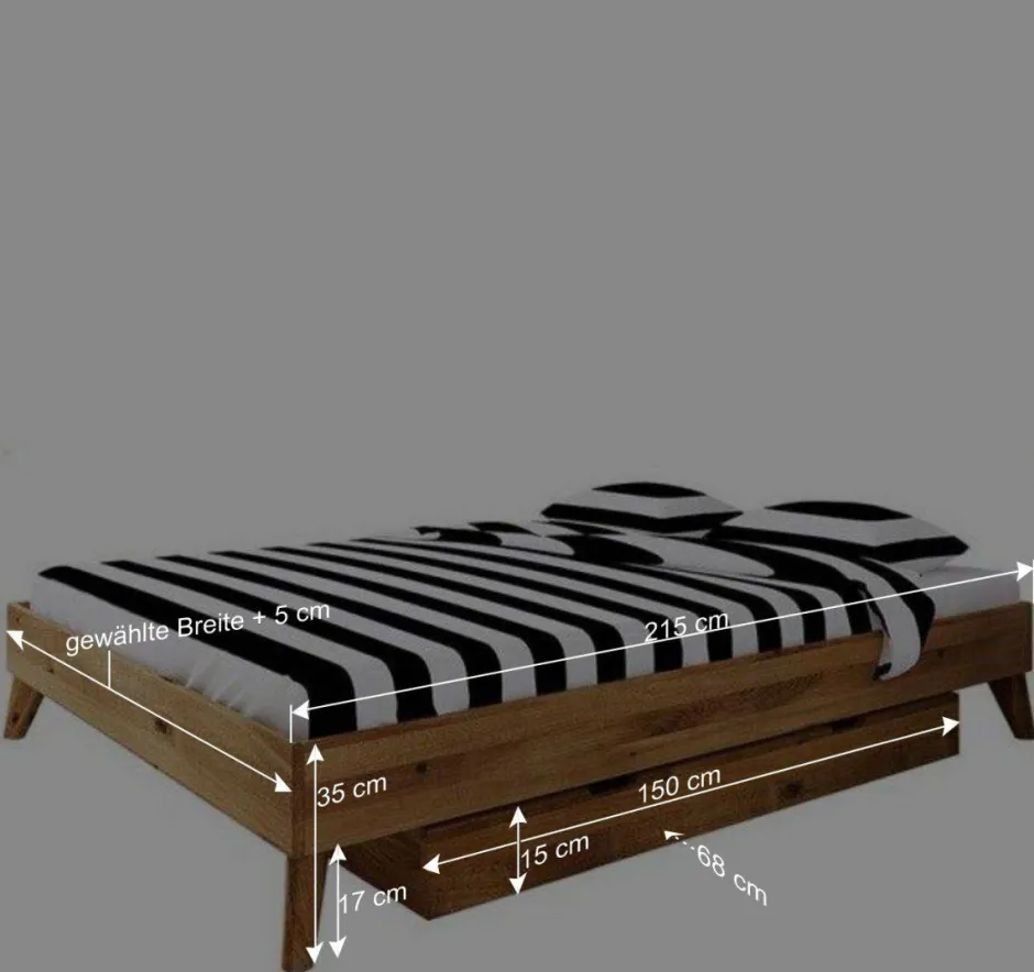 Wohnen Einzelbett Bettgestell ohne Kopfteil - Eavy II