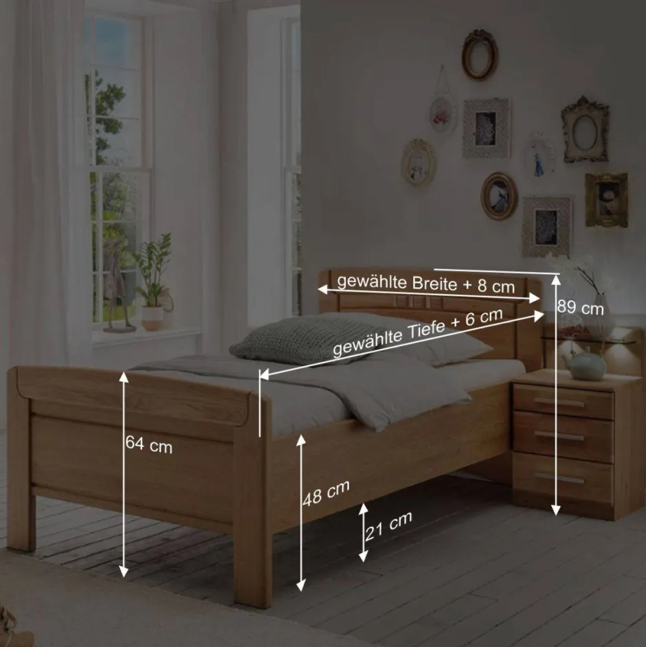 Einzelbett mit Nachtkommode Set - Sendician (zweiteilig)^Wohnen Outlet