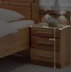 Einzelbett mit Nachtkommode Set - Sendician (zweiteilig)^Wohnen Outlet