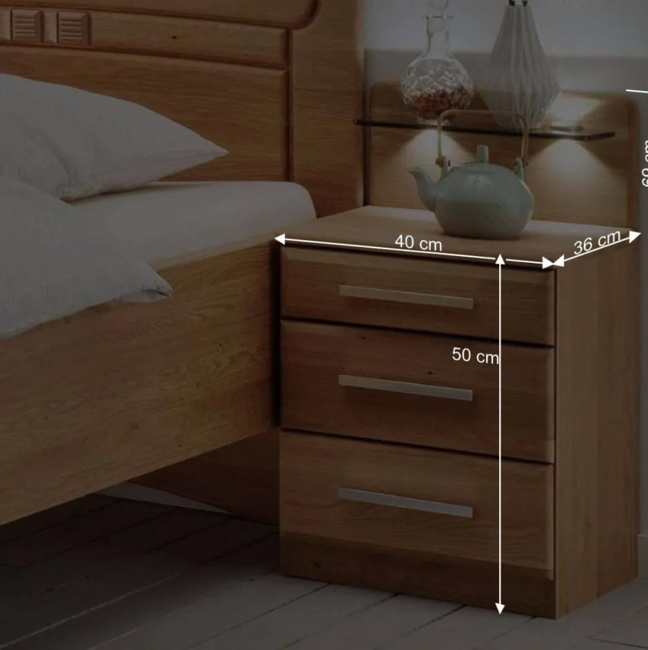 Einzelbett mit Nachtkommode Set - Sendician (zweiteilig)^Wohnen Outlet