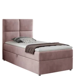 Einzel-Stauraumbett in Altrosa Samt - Tea^Wohnen Outlet
