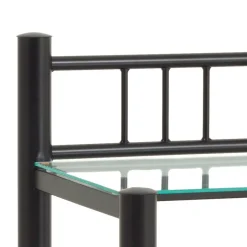 Eisen Nachttisch Aguero in Schwarz mit Glas^Wohnen New