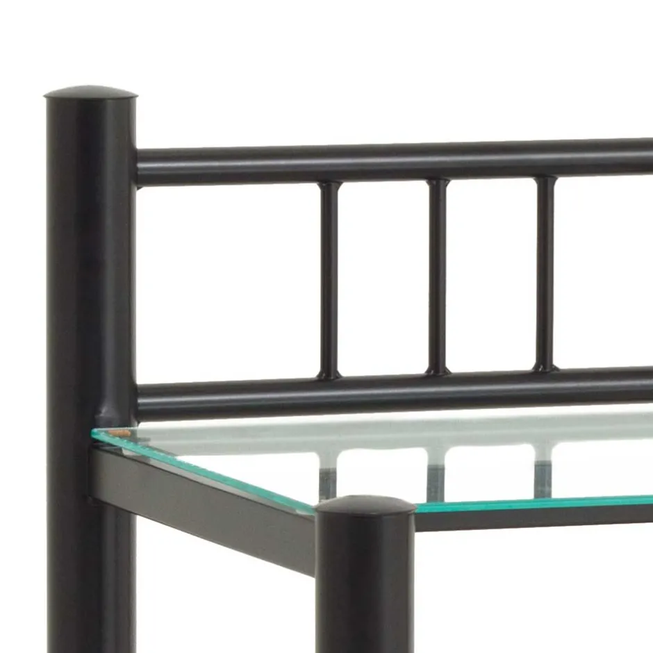 Eisen Nachttisch Aguero in Schwarz mit Glas^Wohnen New