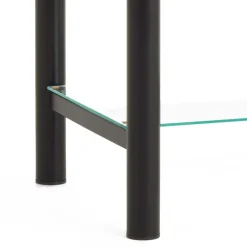 Eisen Nachttisch Aguero in Schwarz mit Glas^Wohnen New