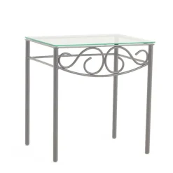 Eisen Nachttisch Brescania in Silberfarben^Wohnen