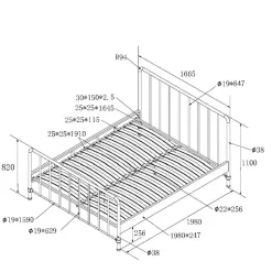Eisenbett in Blau - Balisca^Wohnen Best